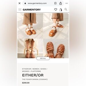 Either/OR Platform leather Sandals The fisher Sandal Cognac 9